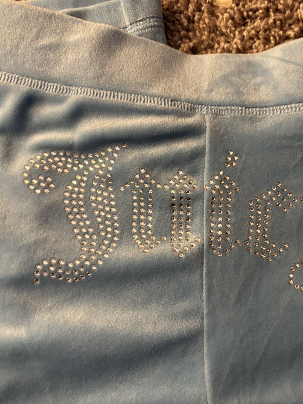 Juicy Couture Baby Blue Velour Track Pants